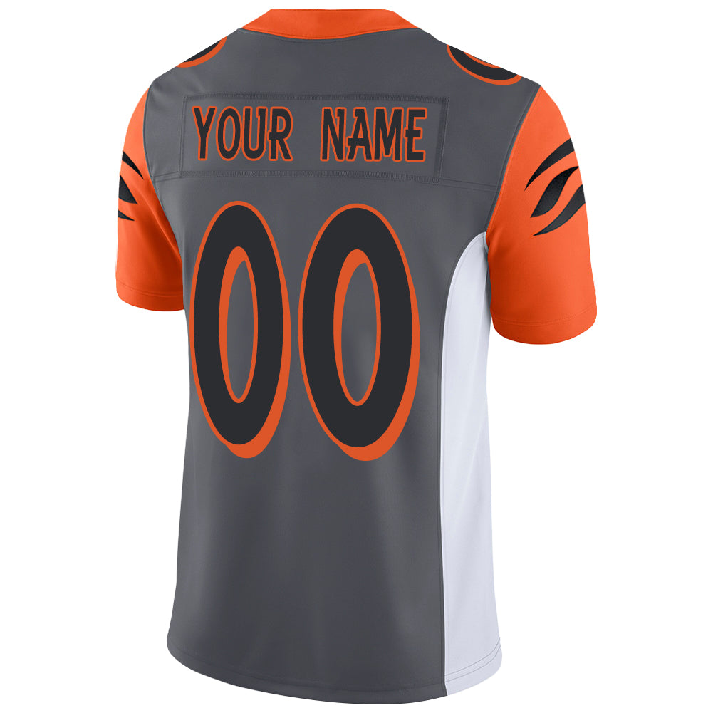 Custom Cincinnati Bengals Stitched American Football Jerseys Personalize Birthday Gifts Grey Jersey