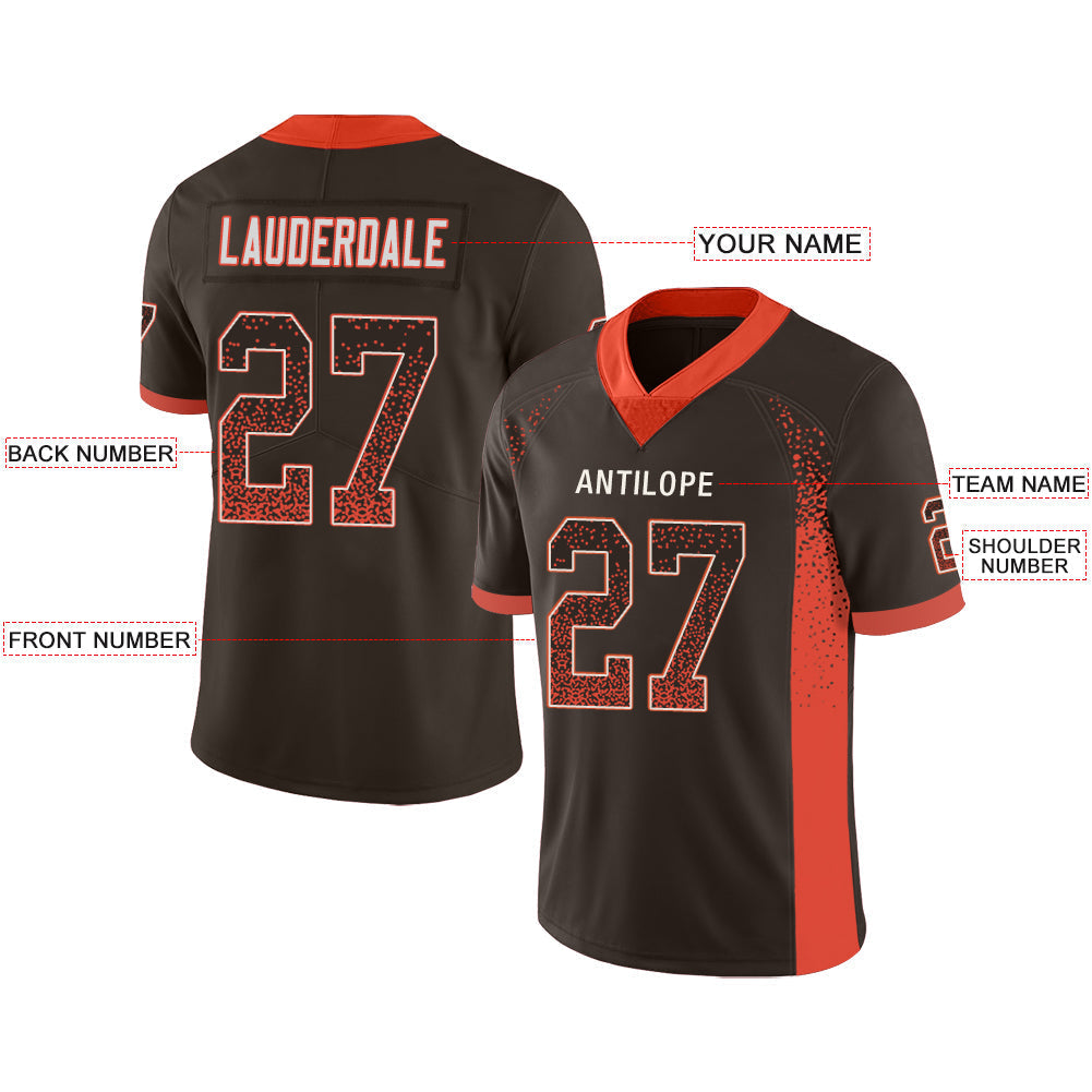 Custom C.Brown Stitched American Football Jerseys Personalize Birthday Gifts Brown Jersey