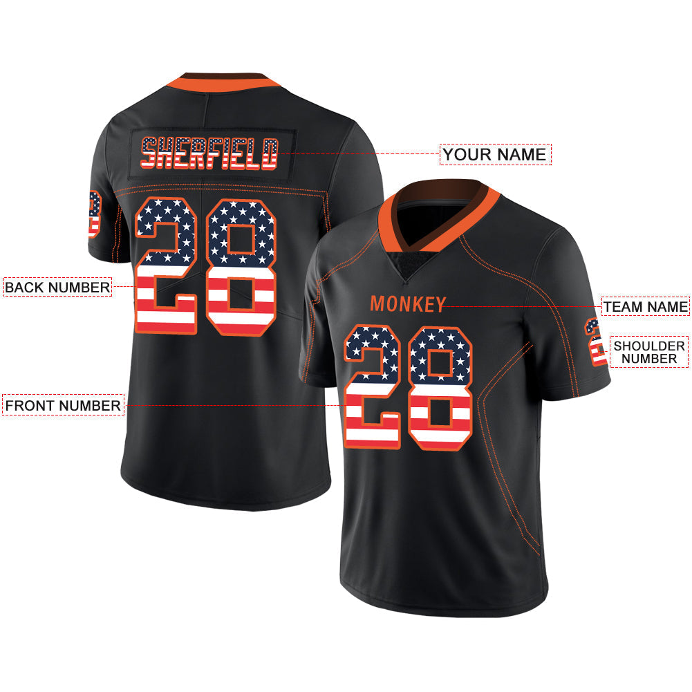 Custom C.Brown Stitched American Football Jerseys Personalize Birthday Gifts Black Jersey