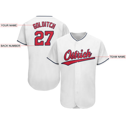 Custom Cleveland Indians Stitched Baseball Jersey Personalized Button Down Baseball T Shirt