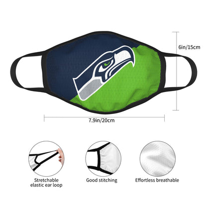 Custom Football Personalized Seattle Seahawks Dust Face Mask With Filters PM 2.5