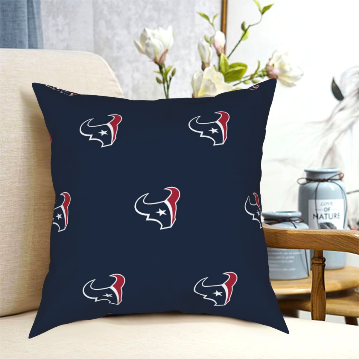Custom Decorative Football Pillow Case Houston Texans Pillowcase Personalized Throw Pillow Covers