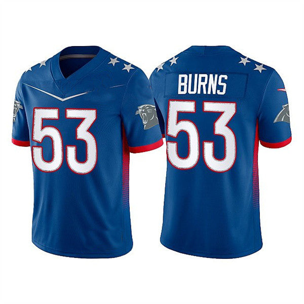 C.Panthers #53 Brian Burns 2022 Royal Pro Bowl Stitched Jersey American Football Jerseys