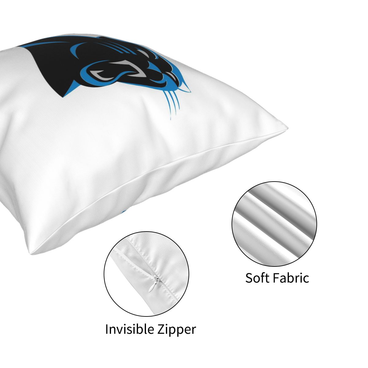 Custom Decorative Football Pillow Case Carolina Panthers White Pillowcase Personalized Throw Pillow Covers