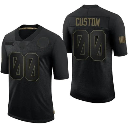 Custom B.Bills 32 Team Stitched Black Limited 2020 Salute To Service Jerseys Stitched Jersey Football Jerseys