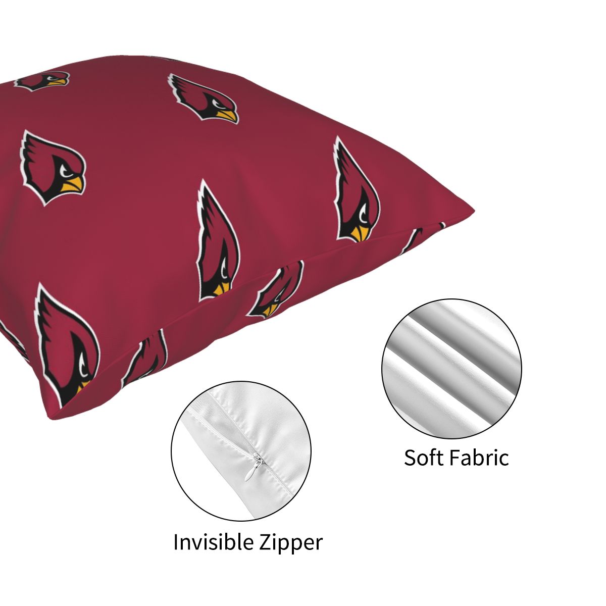 Custom Decorative Football Pillow Case Arizona Cardinals Pillowcase Personalized Throw Pillow Covers