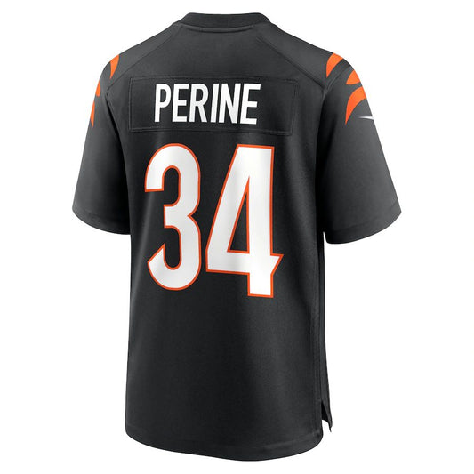 C.Bengals #34 Samaje Perine Black Game Jersey Stitched American Football Jerseys