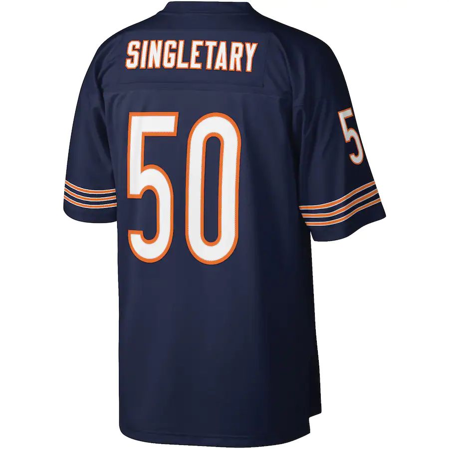 C.Bears #50 Mike Singletary Mitchell & Ness Navy Legacy Replica Jersey Stitched American Football Jerseys