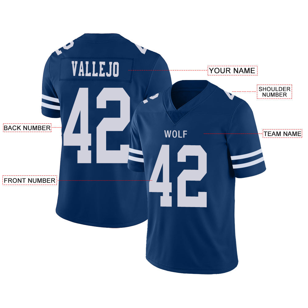 Custom D.Cowboys Stitched American Football Jerseys Personalize Birthday Gifts Blue Jersey