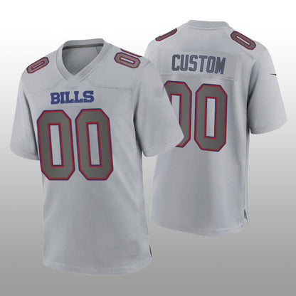 Custom B.Bills Gray Atmosphere Game Jersey Stitched Jersey Football Jerseys