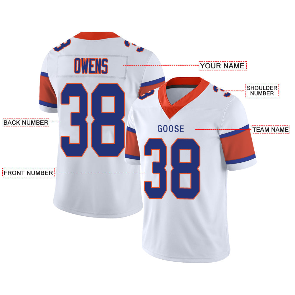 Custom D.Broncos Stitched American Football Jerseys Personalize Birthday Gifts White Jersey