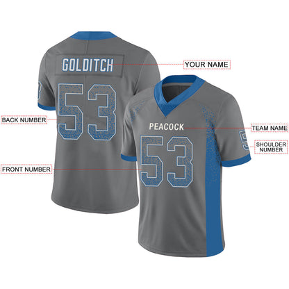 Custom D.Lions Stitched American Football Jerseys Personalize Birthday Gifts Grey Jersey