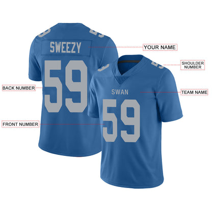 Custom D.Lions Stitched American Football Jerseys Personalize Birthday Gifts Blue Jersey