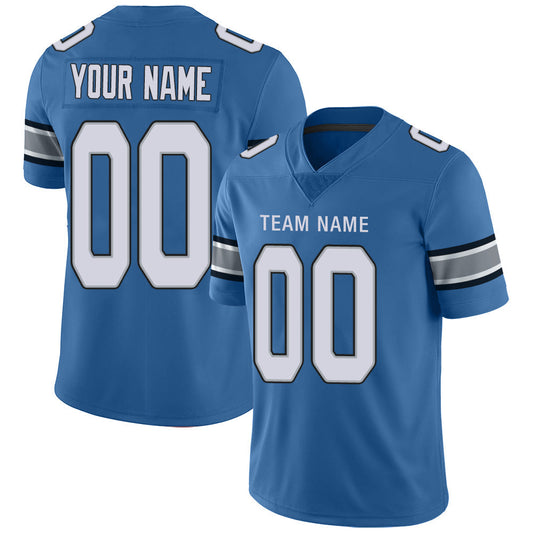Custom D.Lions  Stitched American Jerseys Personalize Birthday Gifts Blue Football Jersey