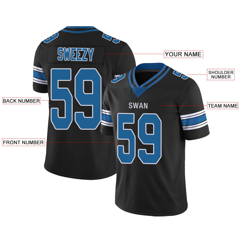 Custom D.Lions Stitched American Football Jerseys Personalize Birthday Gifts Black Jersey