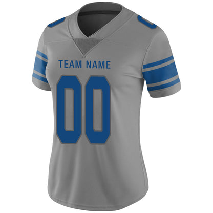 Custom D.Lions Stitched American Football Jerseys Personalize Birthday Gifts Grey Jersey