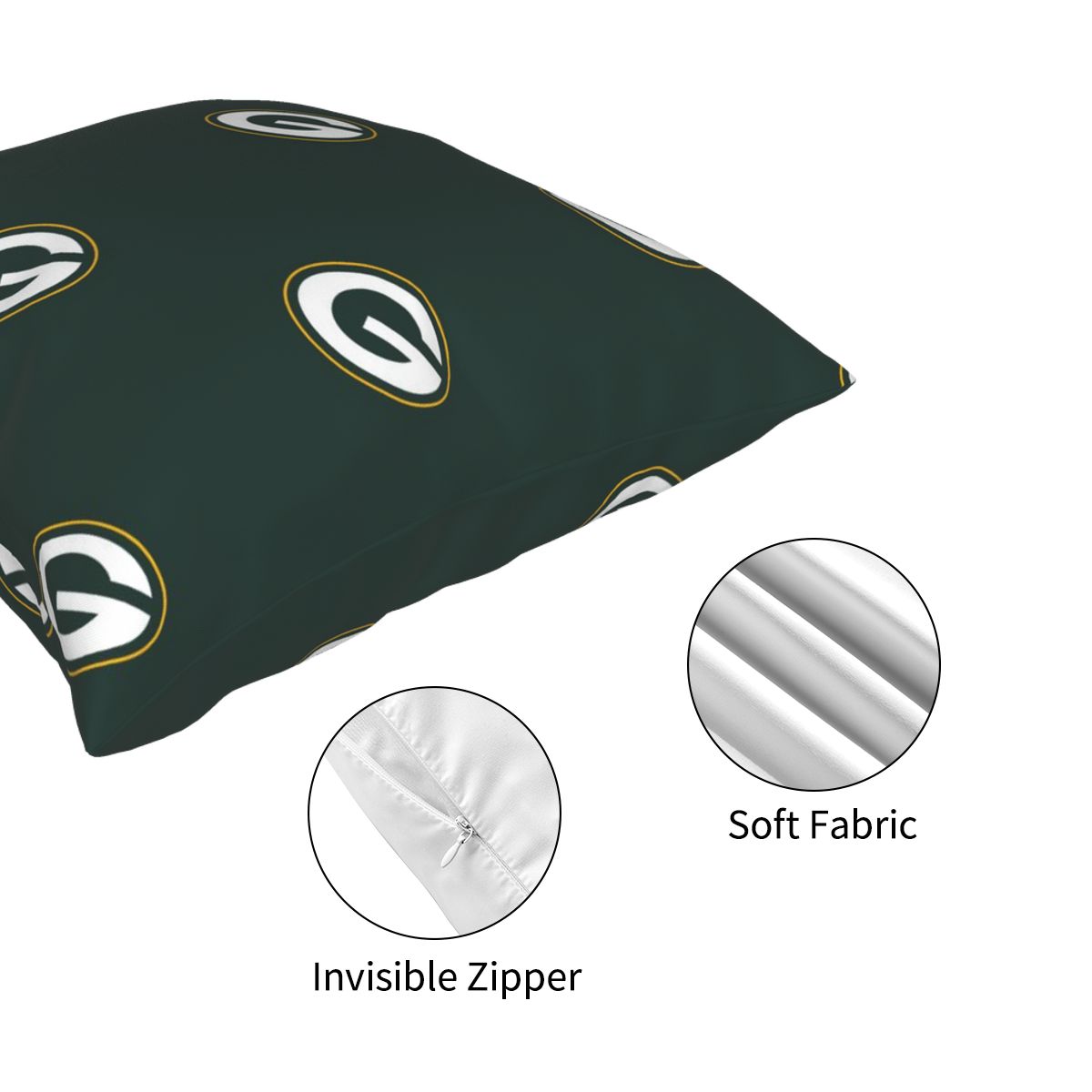 Custom Decorative Football Pillow Case Green Bay Packers Pillowcase Personalized Throw Pillow Covers