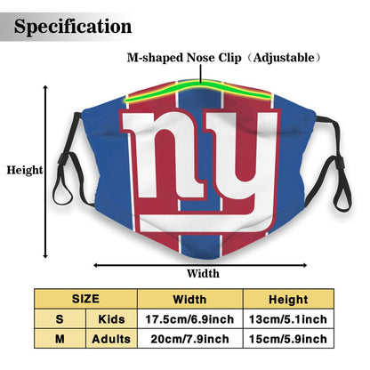 Custom Football Personalized NY.Giant 01- Blue Dust Face Mask With Filters PM 2.5