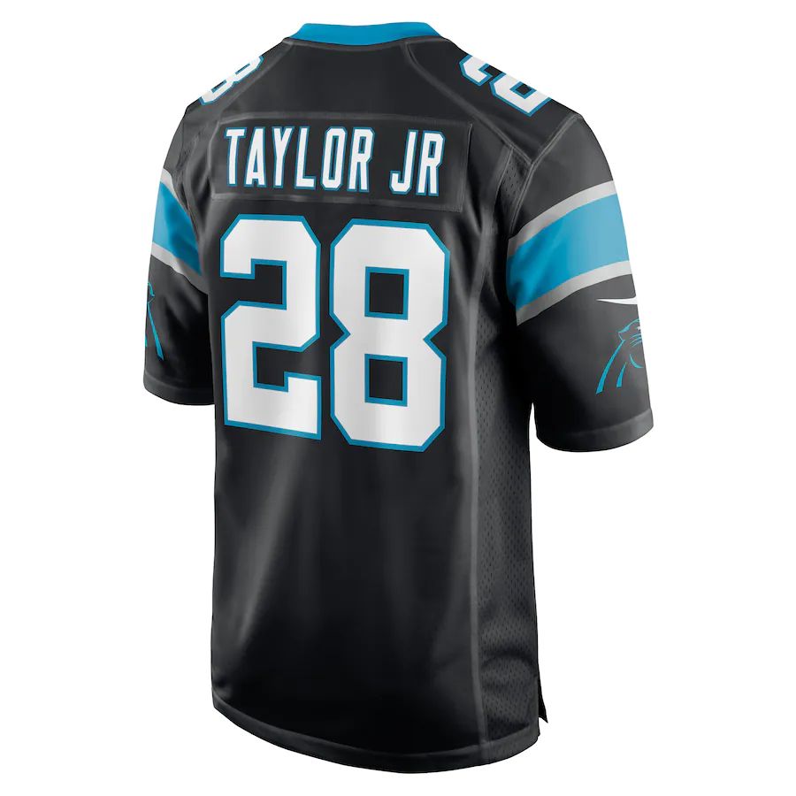 C.Panthers #28 Keith Taylor Jr. Black Game Player Jersey Stitched American Football Jerseys