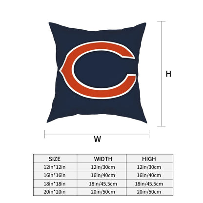 Custom Decorative Football Pillow Case Chicago Bears Navy Pillowcase Personalized Throw Pillow Covers