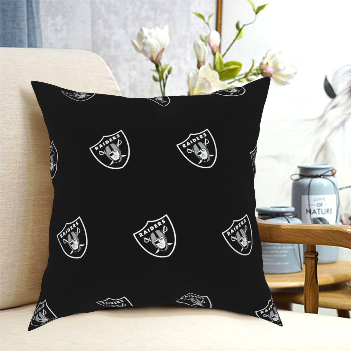 Custom Decorative Football Pillow Case Las Vegas Raiders Pillowcase Personalized Throw Pillow Covers