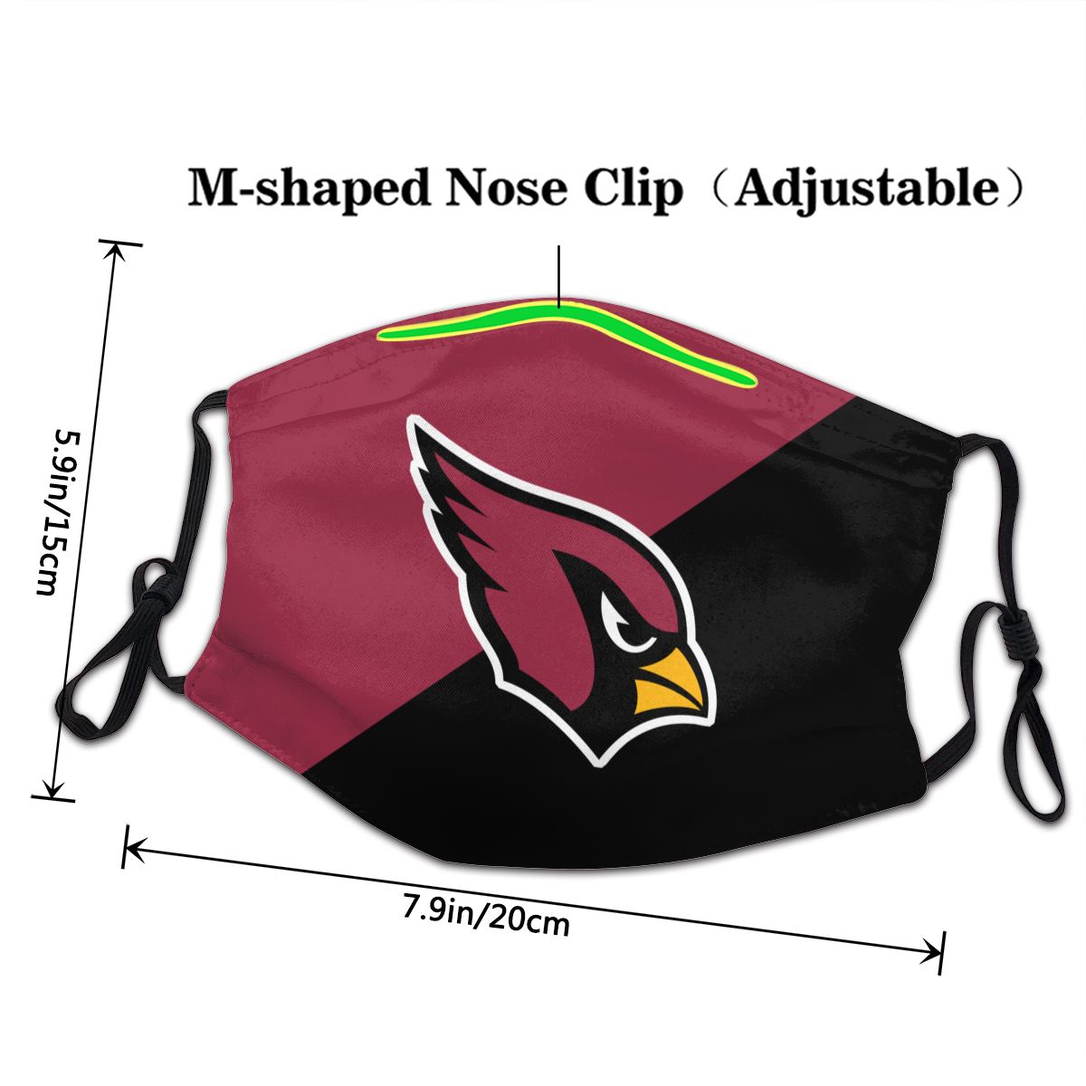 Custom Football Personalized Arizona Cardinals Dust Face Mask With Filters PM 2.5