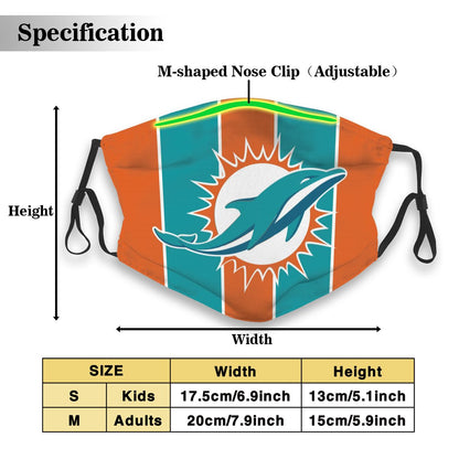Custom Football Personalized M.Dolphin 01- Orange Dust Face Mask With Filters PM 2.5