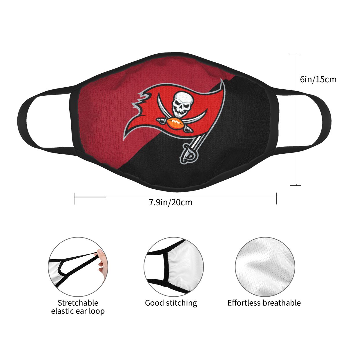 Custom Football Personalized Tampa Bay Buccaneers Dust Face Mask With Filters PM 2.5