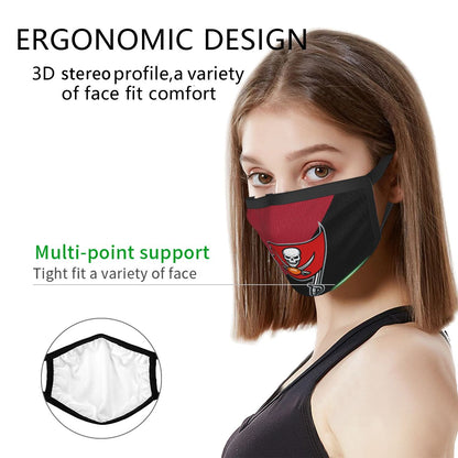 Custom Football Personalized Tampa Bay Buccaneers Dust Face Mask With Filters PM 2.5