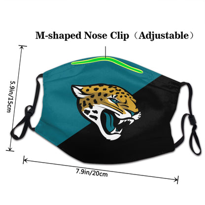 Custom Football Personalized Jacksonville Jaguars Dust Face Mask With Filters PM 2.5