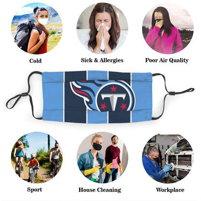 Custom Football Personalized T.Titan 01- Blue Dust Face Mask With Filters PM 2.5