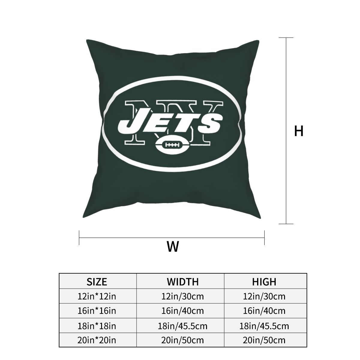 Custom Decorative Football Pillow Case New York Jets Green Pillowcase Personalized Throw Pillow Covers