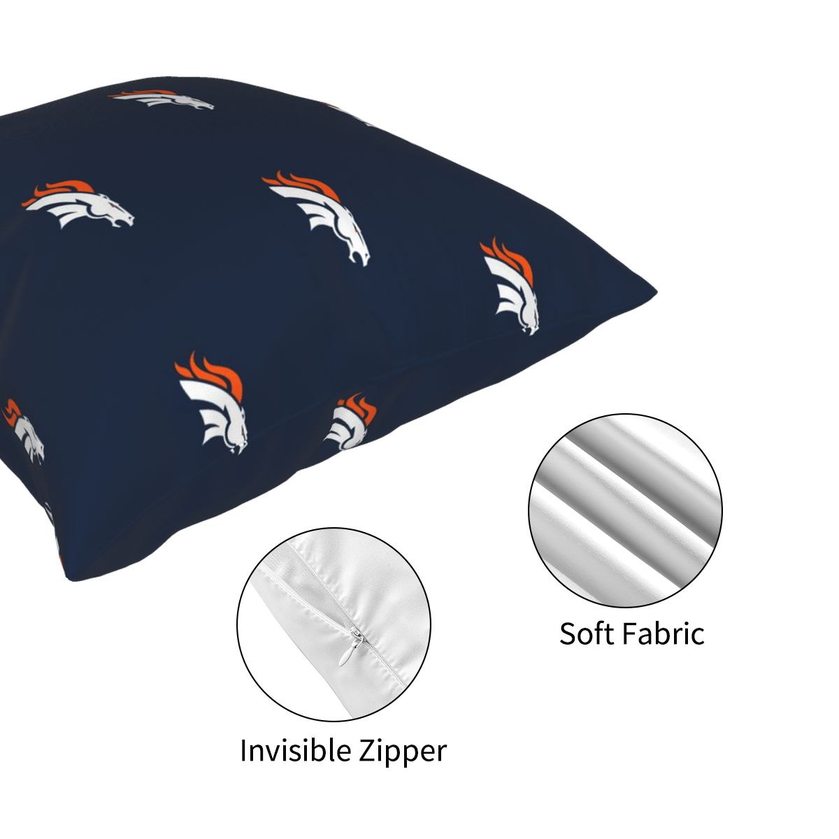 Custom Decorative Football Pillow Case Denver Broncos Pillowcase Personalized Throw Pillow Covers