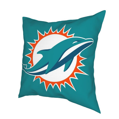 Custom Decorative Football Pillow Case Miami Dolphins Pillowcase Personalized Throw Pillow Covers