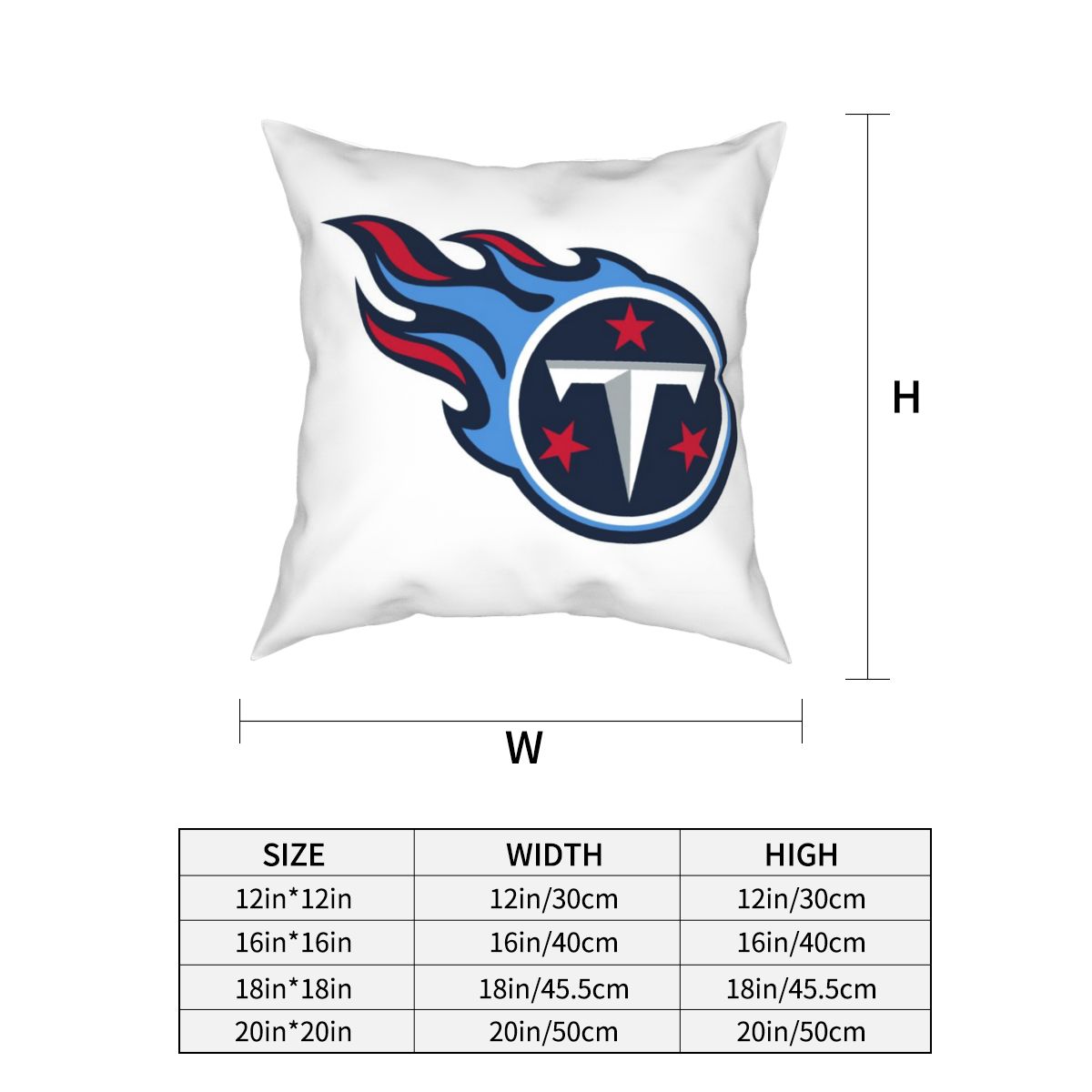 Custom Decorative Football Pillow Case Tennessee Titans White Pillowcase Personalized Throw Pillow Covers