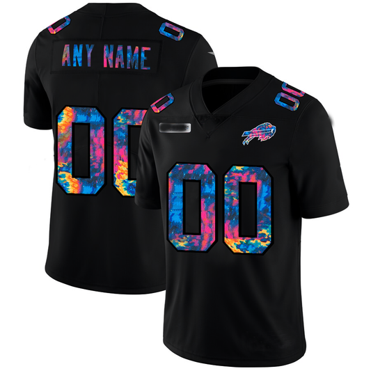 Custom B.Bills Multi-Color Black 2020 Crucial Catch Vapor Untouchable Limited Football Jersey Stitched American Jerseys