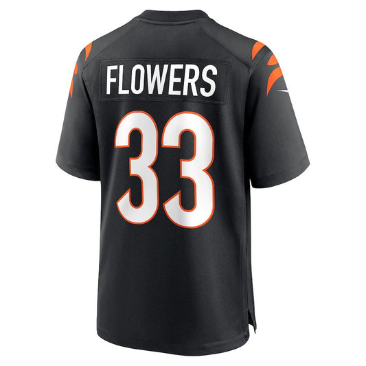 C.Bengals #33 Tre Flowers Black Game Jersey Stitched American Football Jerseys