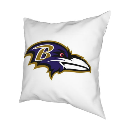 Custom Decorative Football Pillow Case Baltimore Ravens White Pillowcase Personalized Throw Pillow Covers