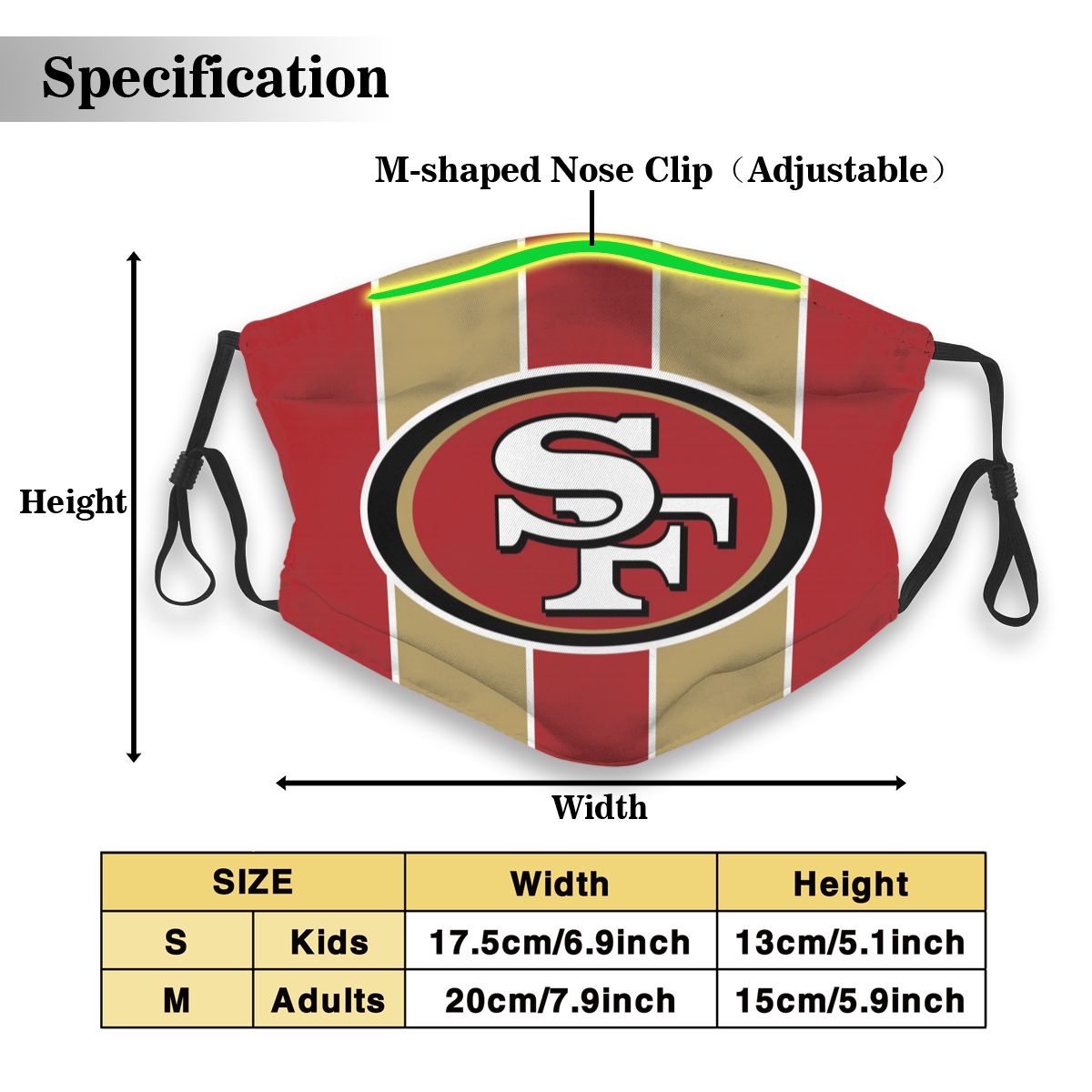 Custom Football Personalized SF.49er 01- Red Dust Face Mask With Filters PM 2.5