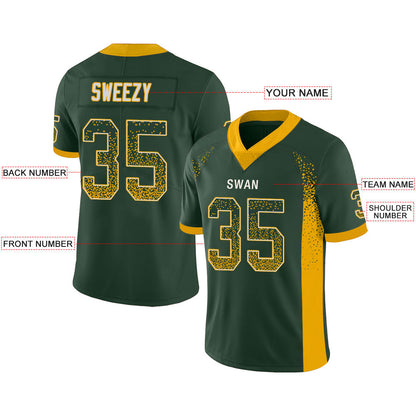 Custom GB.Packers Stitched American Football Jerseys Personalize Birthday Gifts Green Jersey