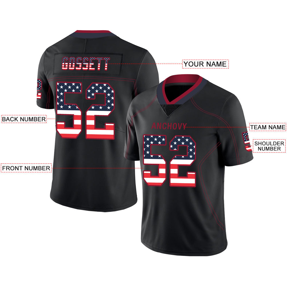 Custom H.Texans Stitched American Football Jerseys Personalize Birthday Gifts Black Jersey