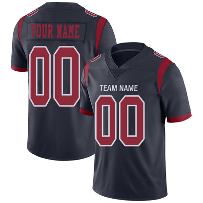 Custom H.Texans Stitched American Football Jerseys Personalize Birthday Gifts Navy Jersey