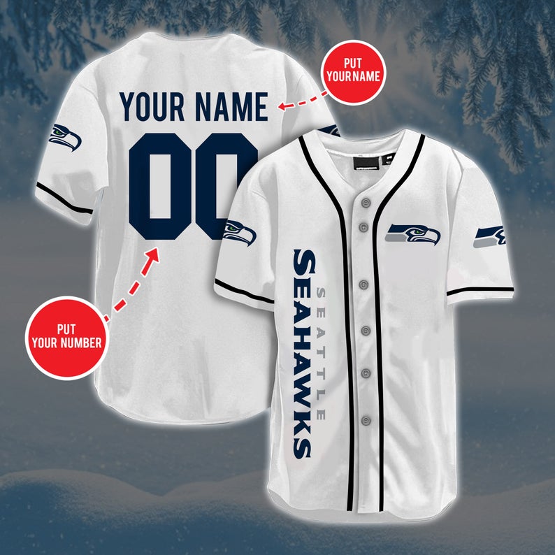 Personalized Custom S.Seahawks Baseball Jersey Short Sleeve Sports Jersey