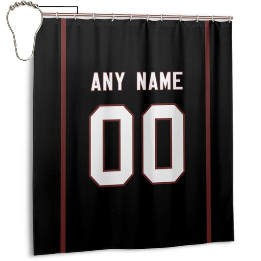 Custom Football Arizona cardinal style personalized shower curtain custom design name and number set of 12 shower curtain hooks Rings