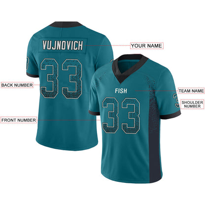 Custom J.Jaguars Stitched American Football Jerseys Personalize Birthday Gifts Teal Jersey