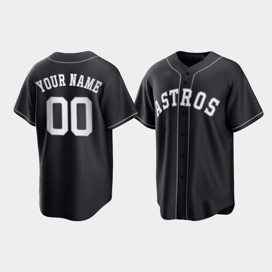 Custom Jerseys Baseball Houston Astros Black Jersey Stitched Letter And Numbers For Men Women Youth Birthday Gift Free Shipping