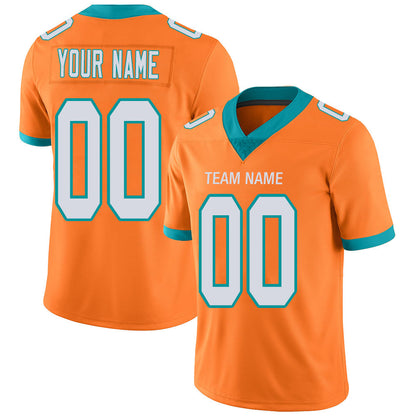 Custom M.Dolphins Stitched American Football Jerseys Personalize Birthday Gifts Orange Jersey