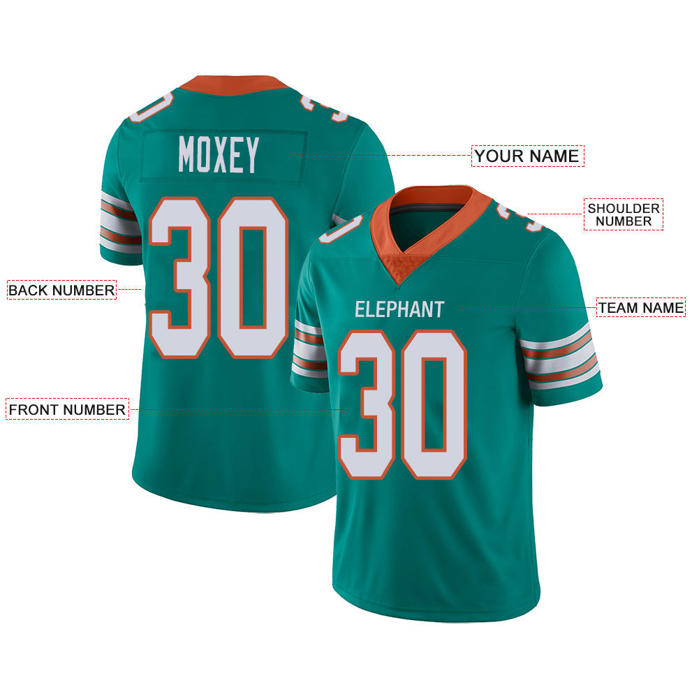 Custom M.Dolphins Stitched American Football Jerseys Personalize Birthday Gifts Aqua Jersey