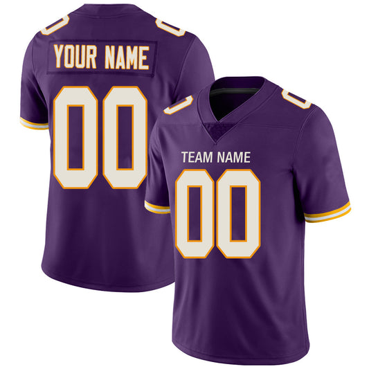 Custom MN.Vikings Stitched American Football Jerseys Personalize Birthday Gifts Purple Jersey