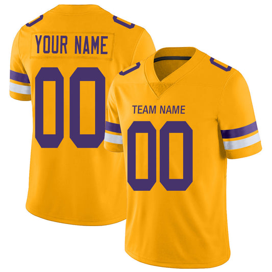 Custom MN.Vikings Stitched American Football Jerseys Personalize Birthday Gifts Gold Jersey